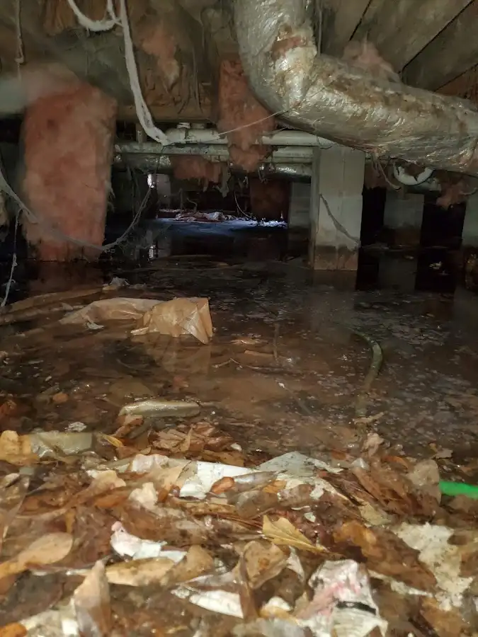 Crawl space flood assessment for Commercial Water Damage Restoration in Porters Neck