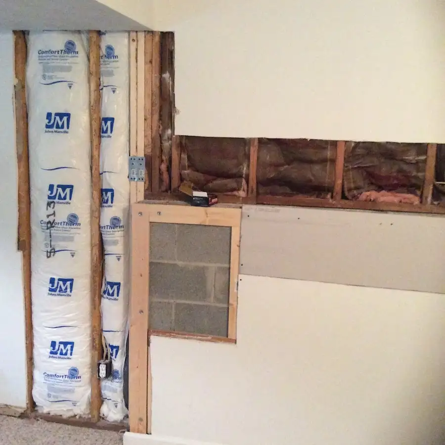 Wall insulation replacement during Structural Drying in Porters Neck
